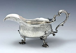 English antique silver sauceboat